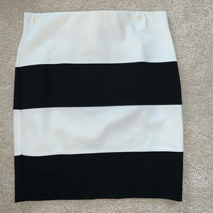 Loft Black and White Pencil Skirt